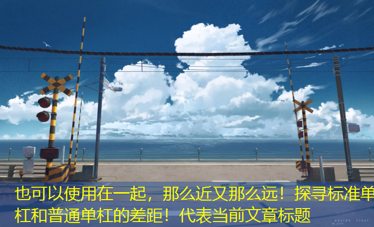在一起，那么近又那么远！探寻标准单杠和普通单杠的差距！